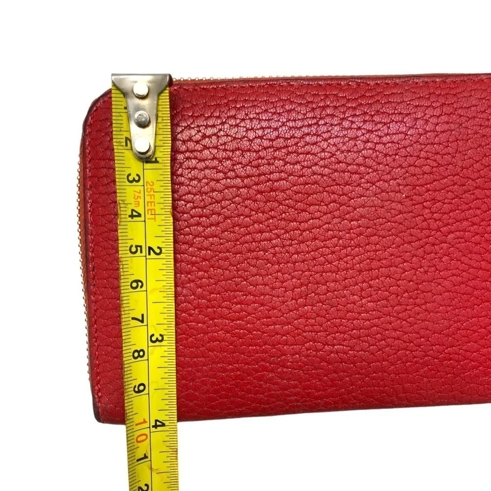 Chloe red pebbled leather drew clutch wallet